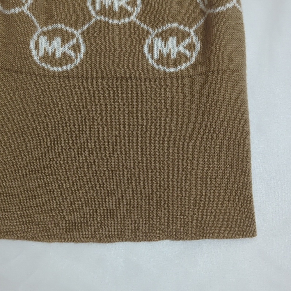 Michael Kors Logo Knit Beanie Hat, Color Camel Cream Size O/S - Picture 5 of 12
